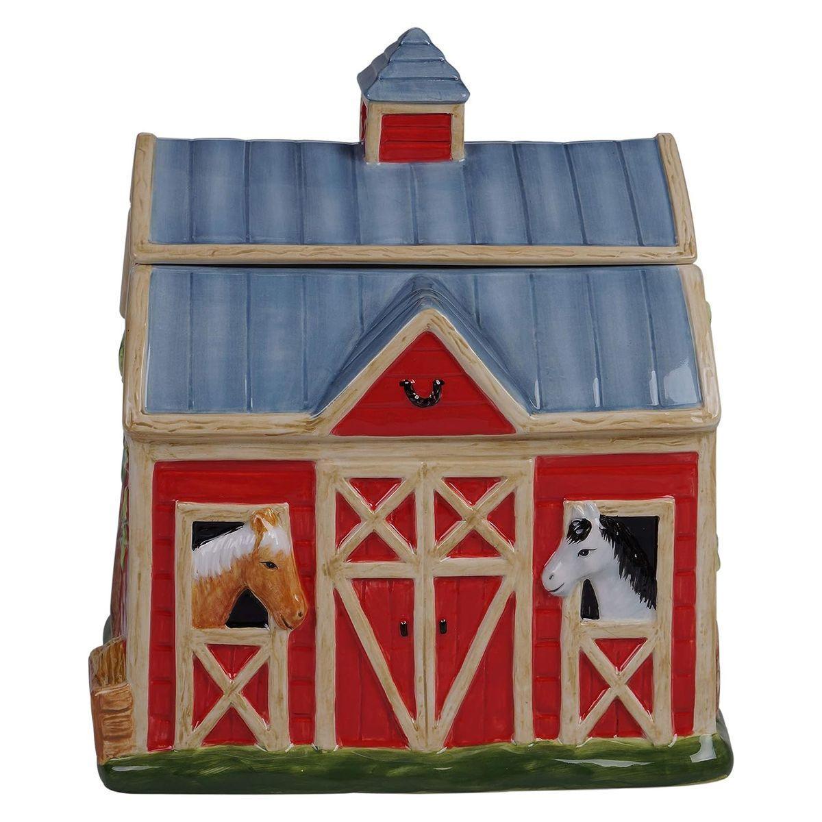 Емкость для хранения статуэтка Certified International Конюшня из керамики 25х23х18 см Разноцветный (28159)