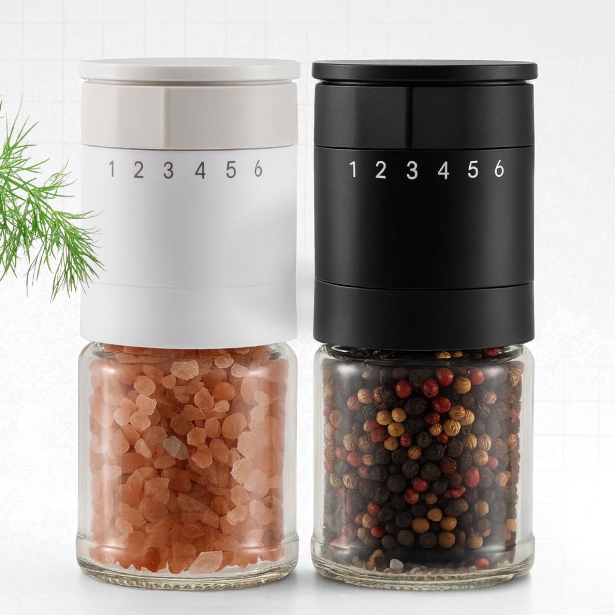 Мельница для перца и соли с 6 ступенями помола и керамическими жерновами по 100 мл