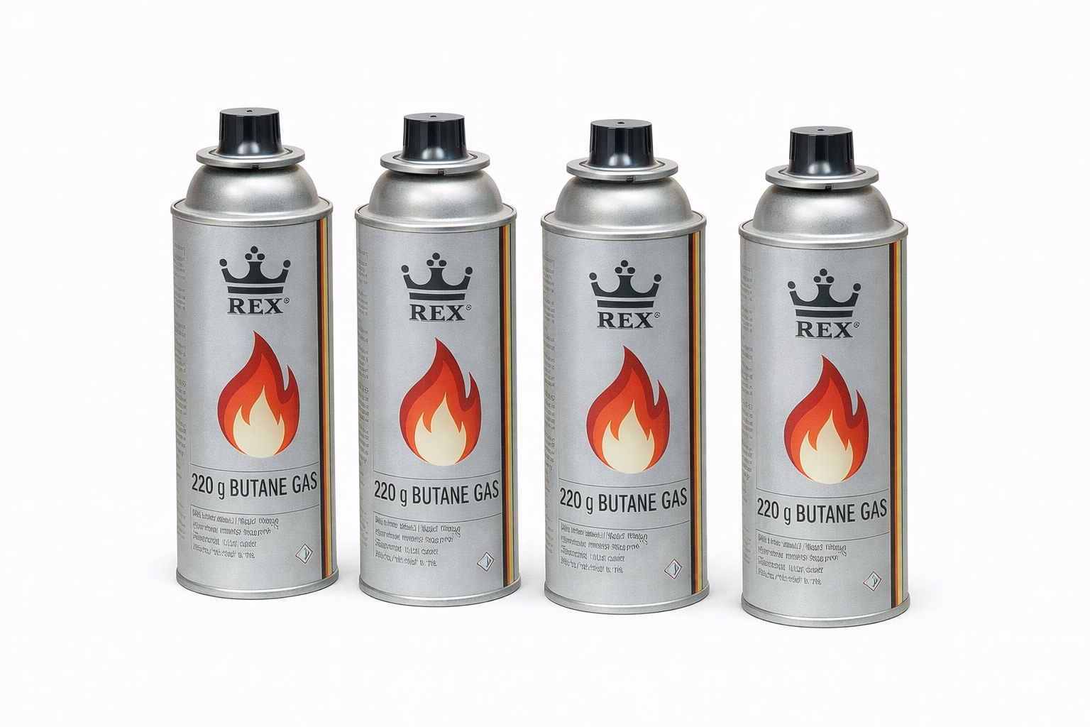 Баллон газовый REX Camping бутановый цанговый 220 г 4 шт.