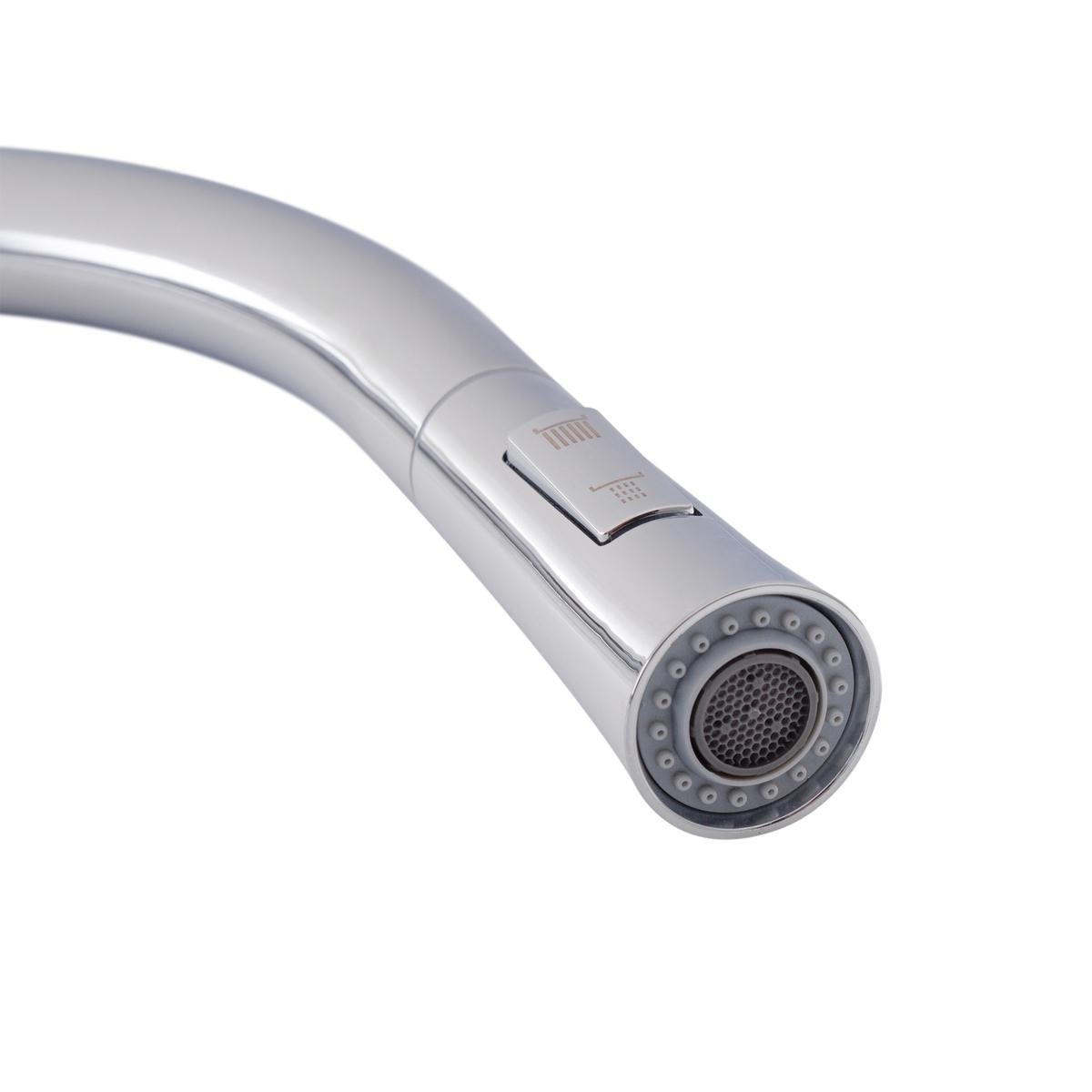 Змішувач на кухню з висувним виливом одноважільний MIXXUS 014 латунь Хром (b-MI6958) - фото 7