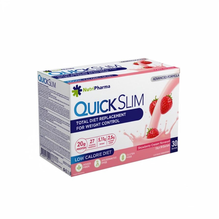 Коктейль Quick Slim Клубника со сливками 30 саше х 23 г (37670089)