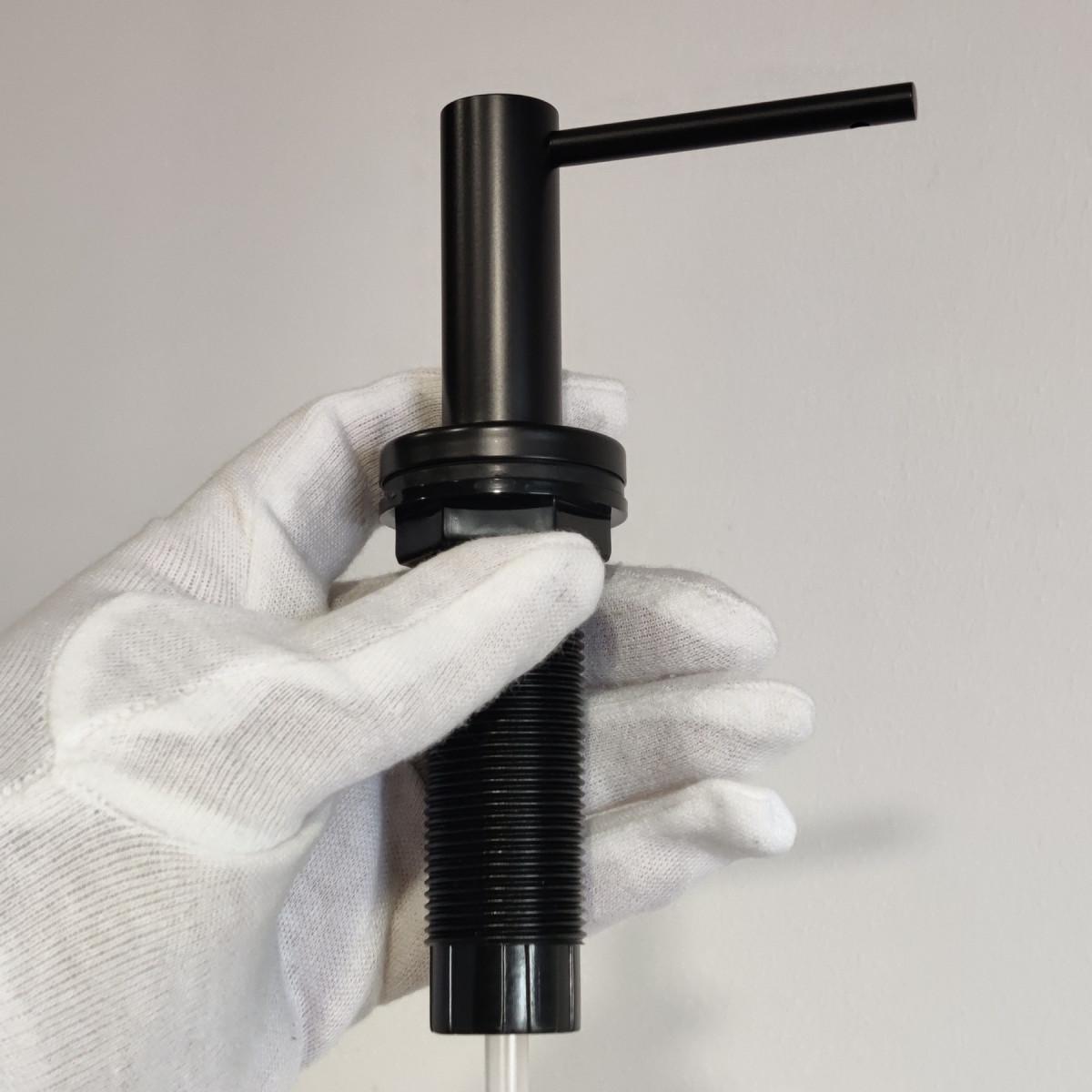 Дозатор для кухонної в мийки або стільниці Disfact DF-40 з нержавіючої сталі Чорний (2888) - фото 10