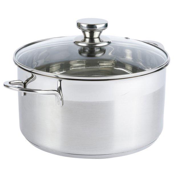 Кастрюля со стеклянной крышкой Axentia Brilliant d 24 см 5,8 л из нержавеющей стали 13 см (135942) - фото 3