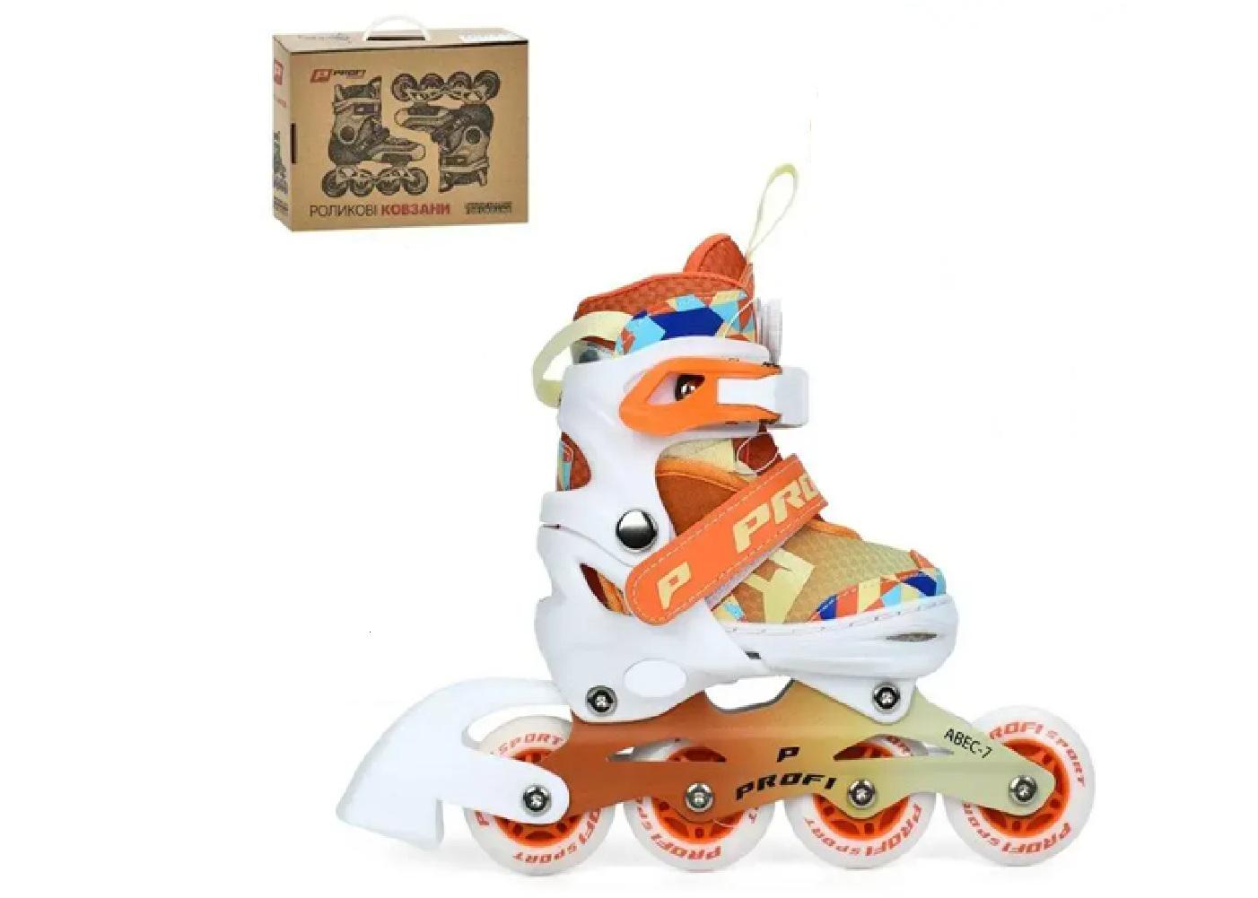 Ролики детские раздвижные р. 27-30 Белый с оранжевым (A4156-XS-OR) - фото 2 Ролики детские раздвижные р. 27-30 Белый с оранжевым (A4156-XS-OR) - фото 2
