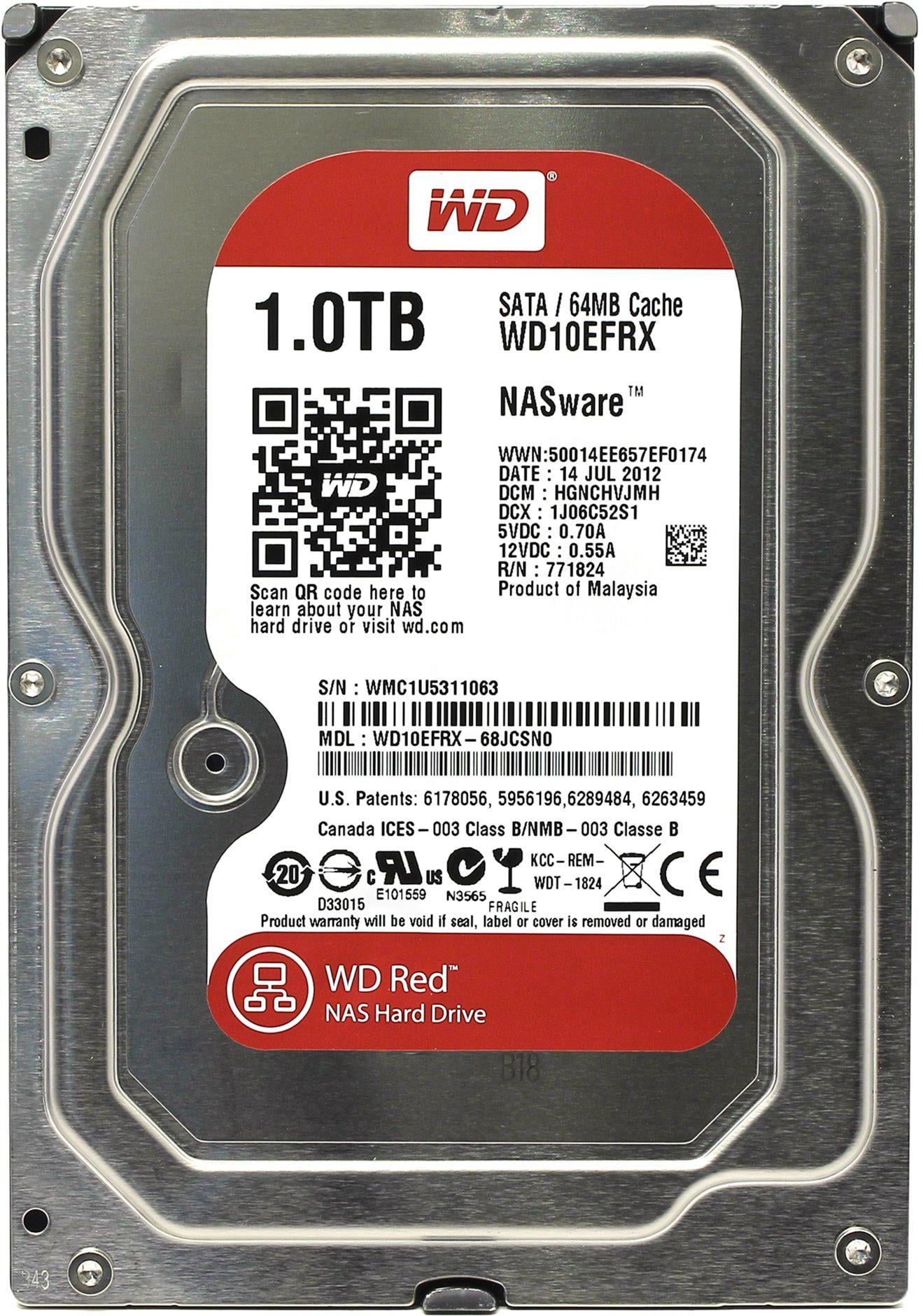 Жесткий диск Western Digital Red SATA3 64 MB 5400 rpm 3,5" 1 TB (WD10EFRX)