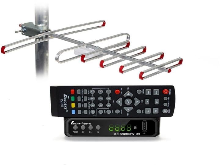 Тюнер с функциями медиаплеера и IPTV/WebTV Eurosky ES-16+/антенна внешняя SUPER 4 до 40 км