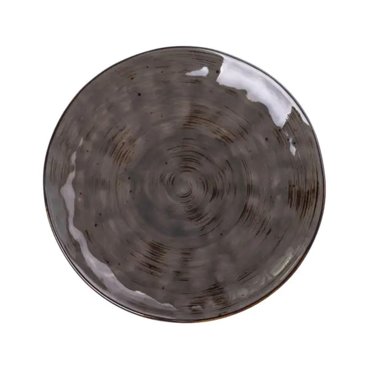 Тарелка сервировочная круглая фарфоровая 22 см Коричневый (HP23394)