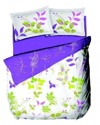 Комплект постельного белья Le Vele Nici Purple полуторный 160х220 см Белый (lv-363)