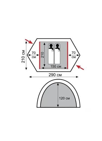 Двомісний експедиційний намет Tramp Rock 2 V2 Сірий (TRT-027) - фото 3 Двомісний експедиційний намет Tramp Rock 2 V2 Сірий (TRT-027) - фото 3