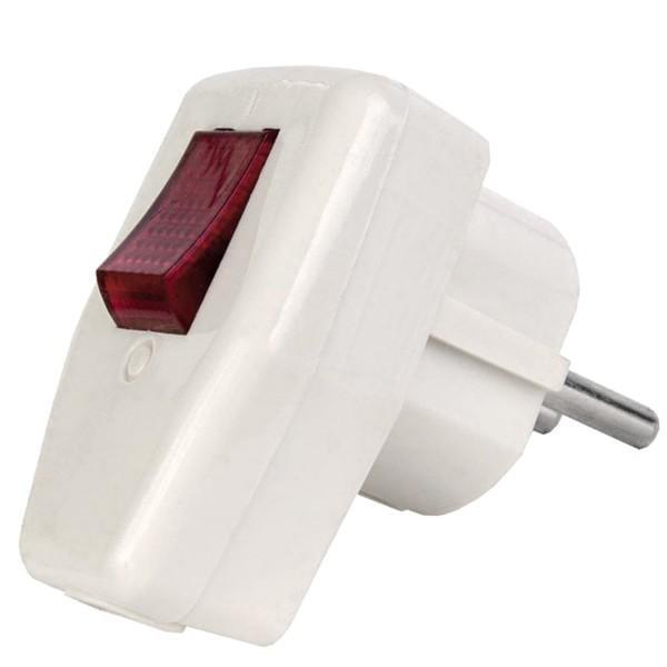 Вилка Lemanso LMA002 з заземленням та кнопка 16А (27848377)