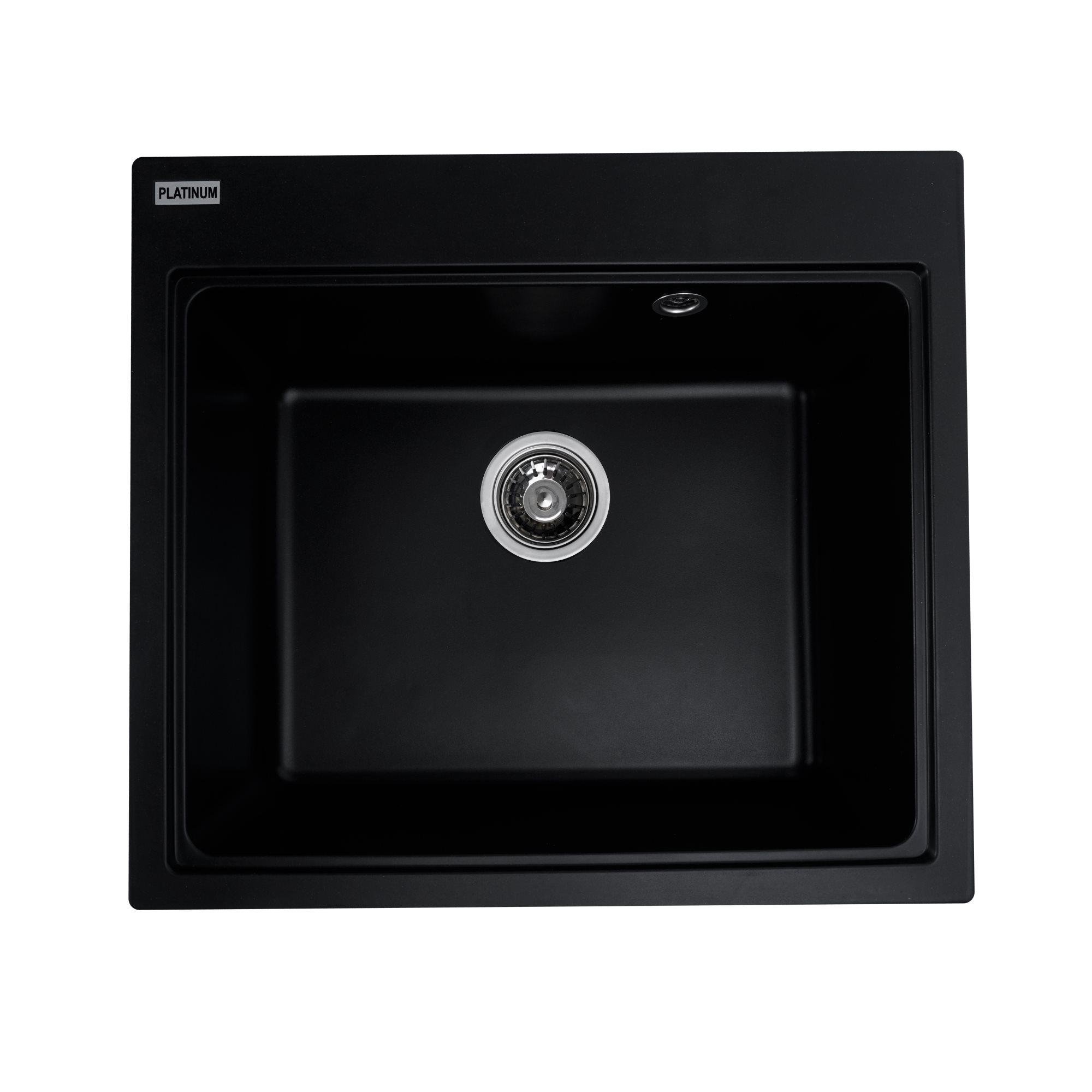 Мойка для кухни гранитная Platinum 5852 VESTA матовая Черный