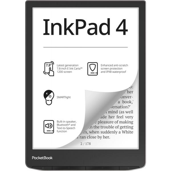 Електронна книжка PocketBook 743G PB743G-U-CIS InkPad 4 IPX8 32 Гб Stundust Silver (12059177) - фото 1