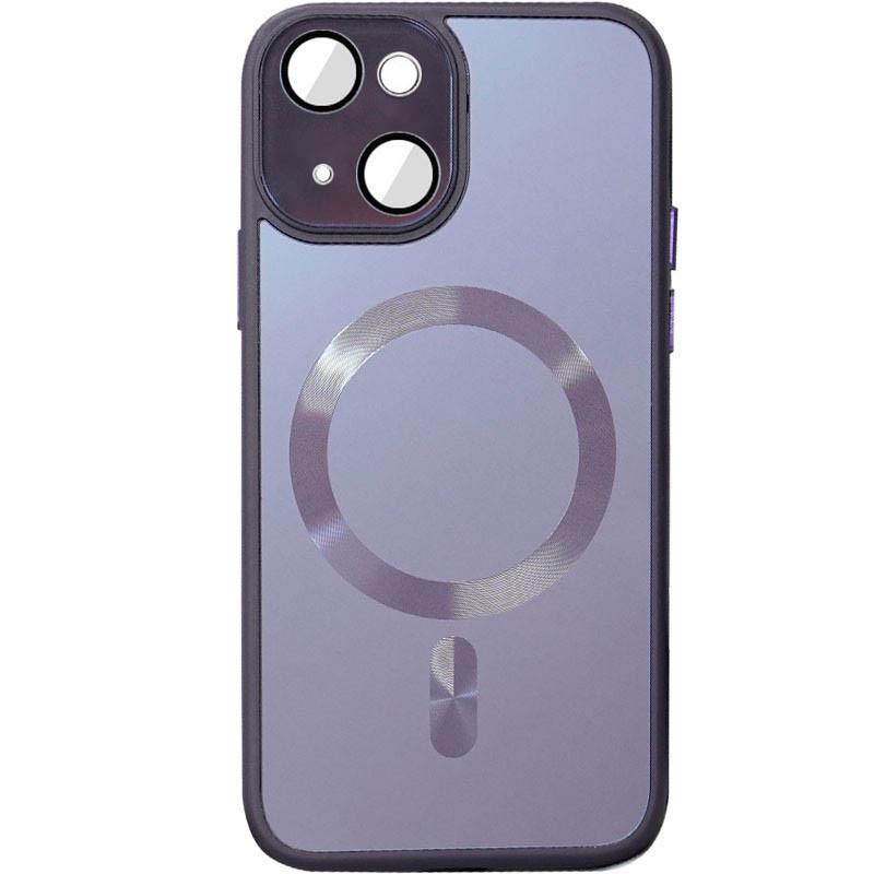 Противоударный Чехол TPU+Glass Sapphire Midnight with MagSafe для Apple iPhone 15 Plus (6.7") Фиолетовый / Deep Purple