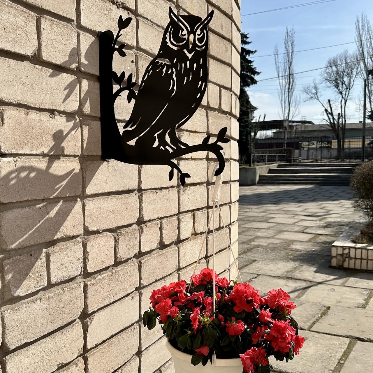 Кронштейн Сыч для кашпо с цветами метал Черный (М019) - фото 8