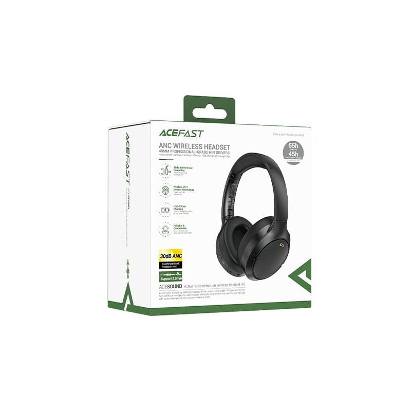 Наушники беспроводные накладные ACEFAST H6 Active Noise Reduction Wireless Headset Black (6974316283683)