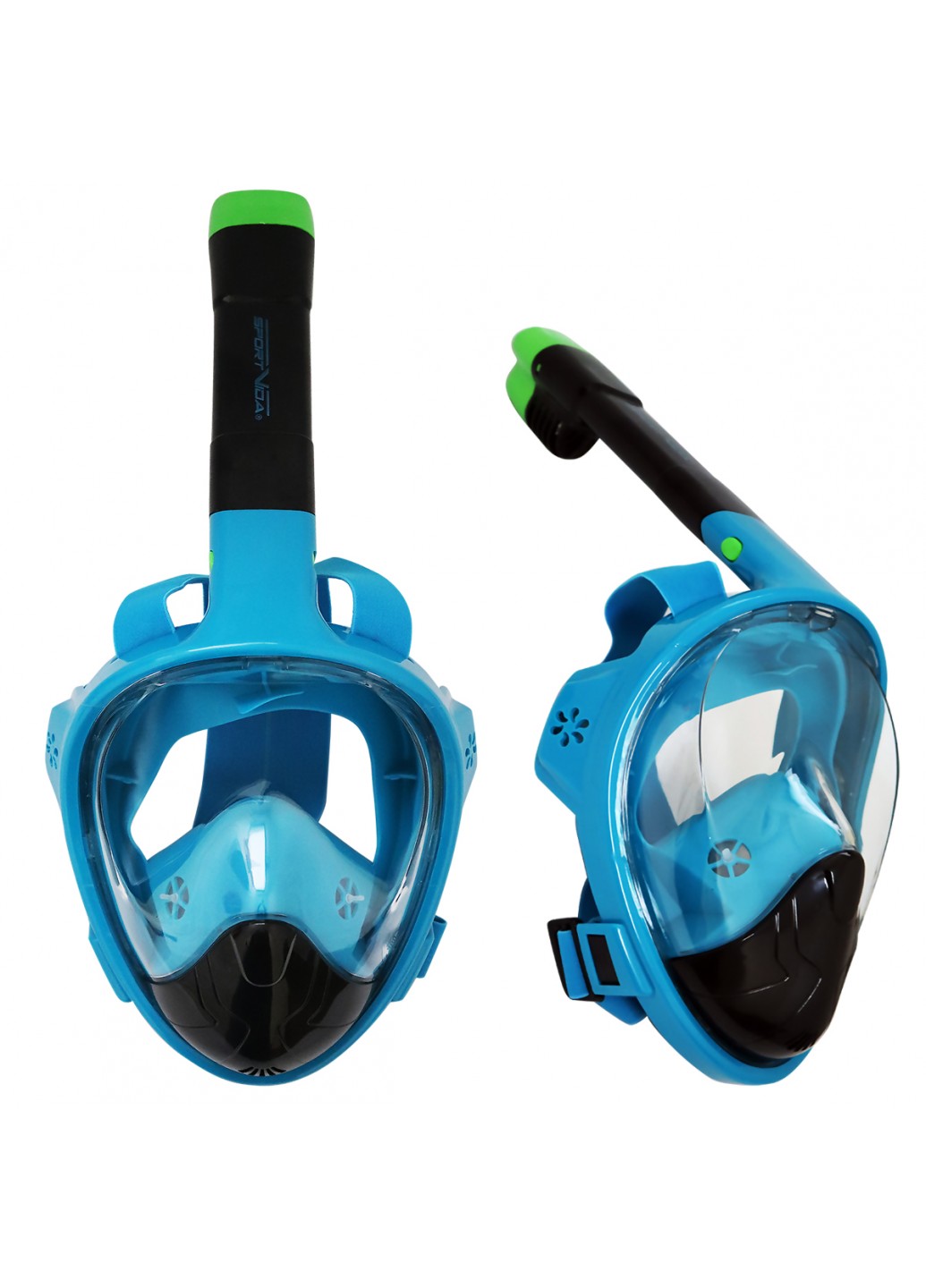 Маска для снорклинга SportVida L/XL Черно/Голубой (SV-DN0022)