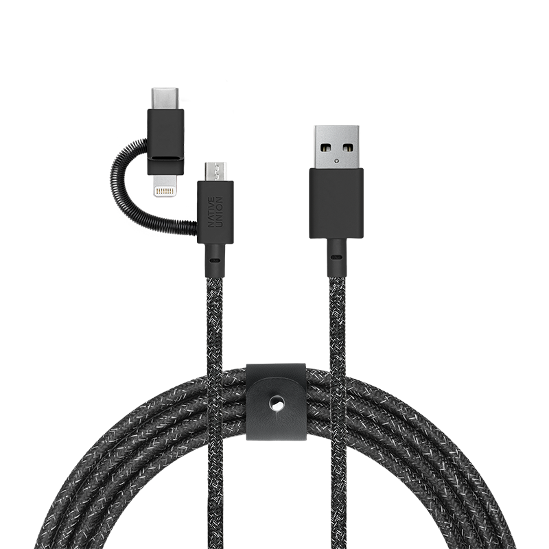 Кабель синхронизации Native Union Belt 2m Cable Universal, Cosmos Black (BELT-ULC-CS-BLK-NP) - фото 2 Кабель синхронизации Native Union Belt 2m Cable Universal, Cosmos Black (BELT-ULC-CS-BLK-NP) - фото 2