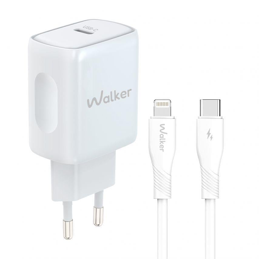 Сетевое зарядное устройство-адаптер 2в1 WALKER WH-64 PD_25W + Data Cable Type-C to Lightning White