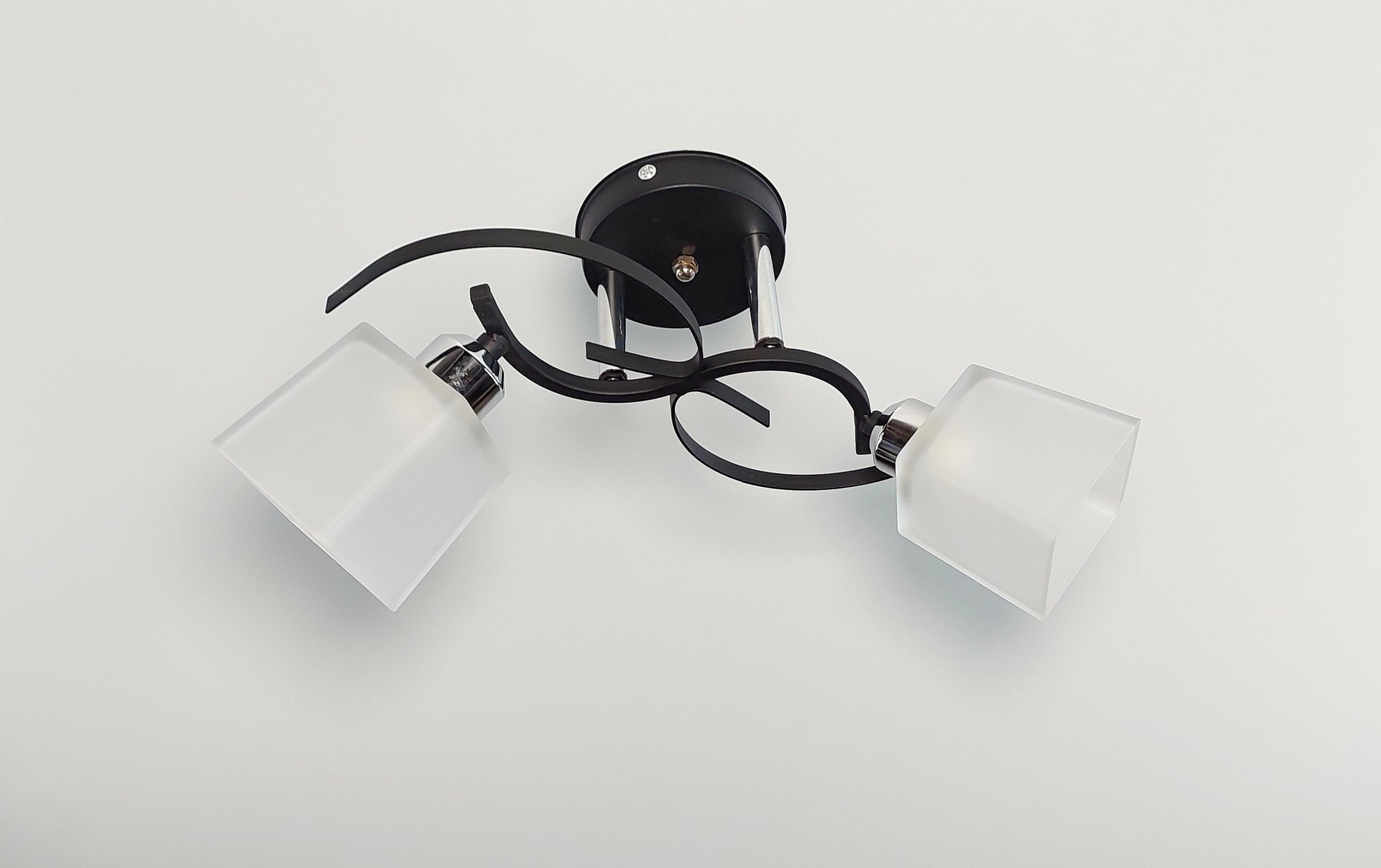 Люстра стельова 3221/2 на два плафона металева Чорний