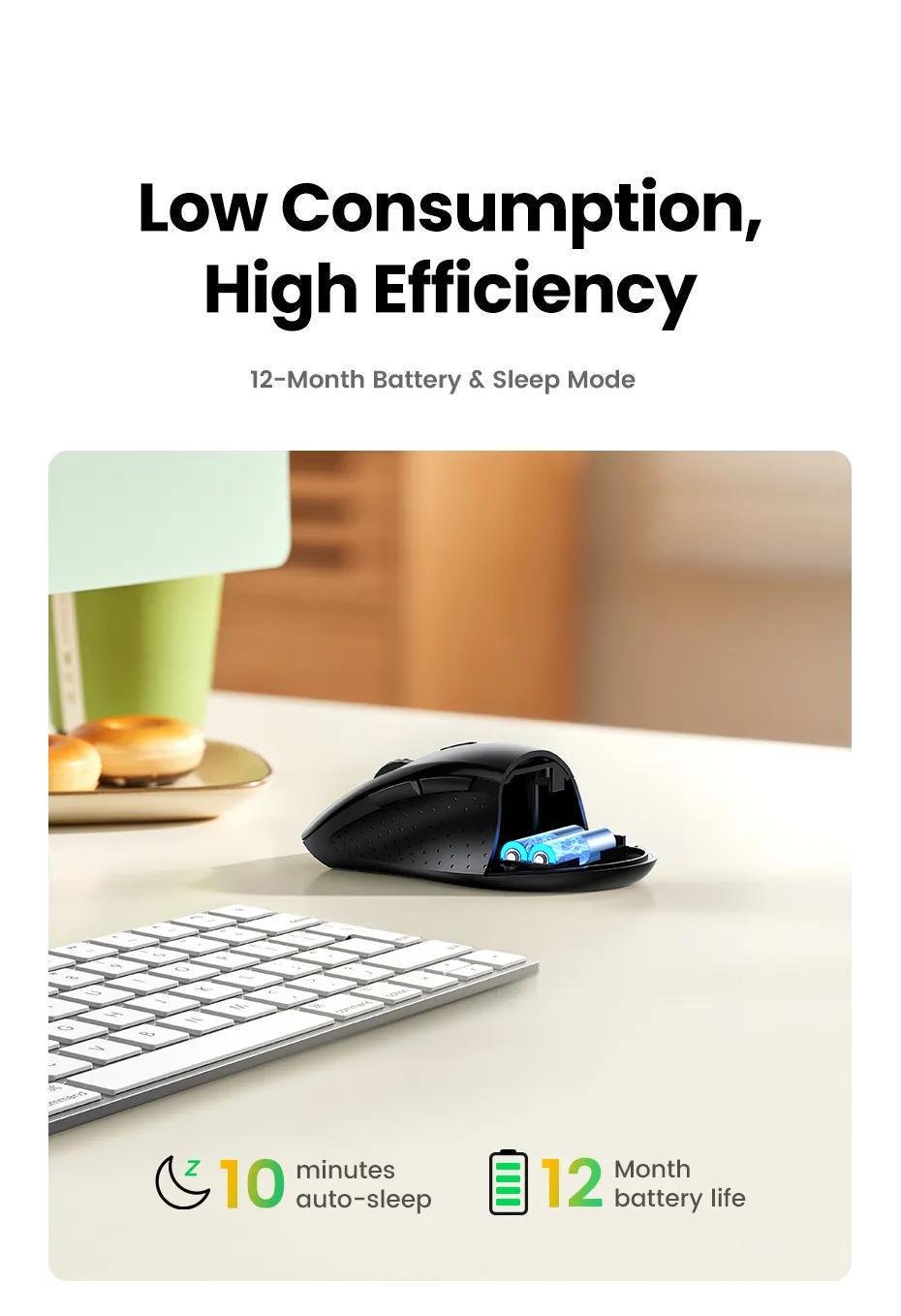 Мышь беспроводная UGREEN эргономичная 1600 DPI 2.4 ГГц Черный (45012) - фото 19 Мышь беспроводная UGREEN эргономичная 1600 DPI 2.4 ГГц Черный (45012) - фото 19