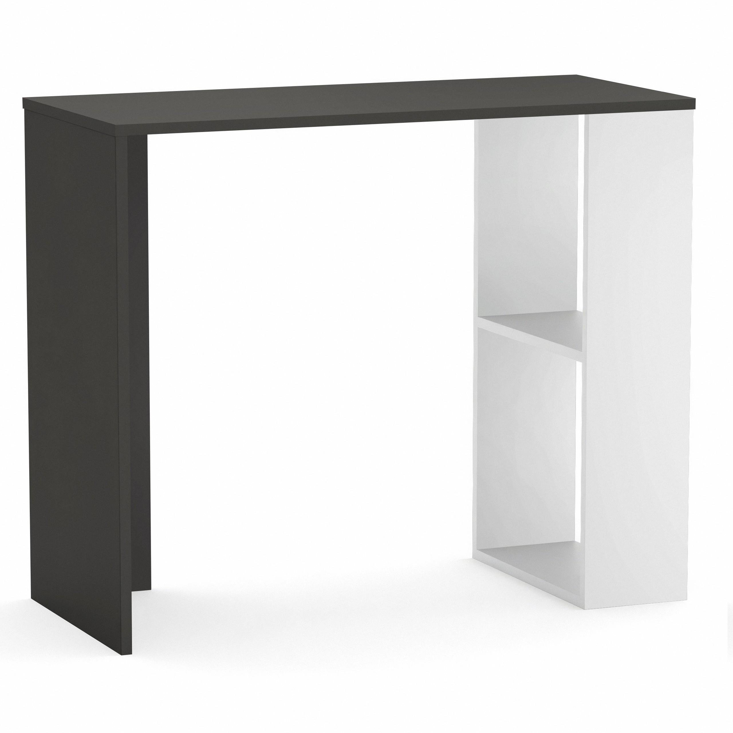 Стіл письмовий з полицями S-10 900х400х750 мм Антрацит/Білий - фото 2