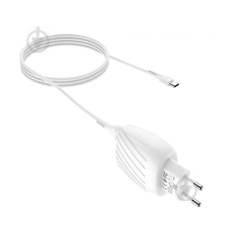 СЗУ Hoco C78A (2USB/2.4A) + Type-C (Белый) 1059151 - фото 5