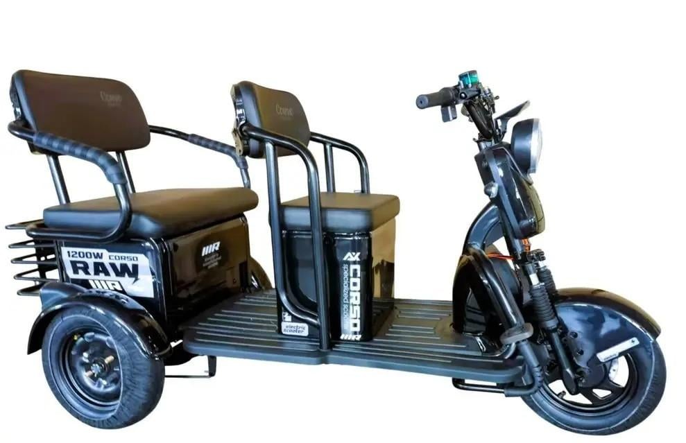 Электрический трицикл Corso RAW 1200W 72V 28Ah Черный Электрический трицикл Corso RAW 1200W 72V 28Ah Черный