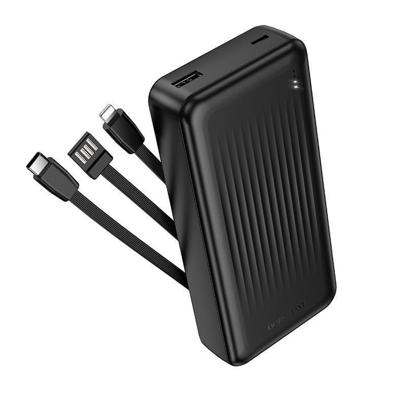 Аккумулятор наружный Borofone BJ79A Clever power bank with 3 cables 20000mAh Black (34645910)