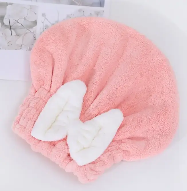 Полотенце-шапка для сушки волос из микрофибры Розовый (Y01214-3) - фото 2 Полотенце-шапка для сушки волос из микрофибры Розовый (Y01214-3) - фото 2