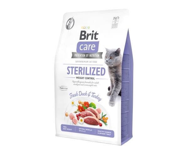 Корм Brit Care Cat Grain-Free Weight Control качка та індичка для стерилізованих котів 2 кг (44776)