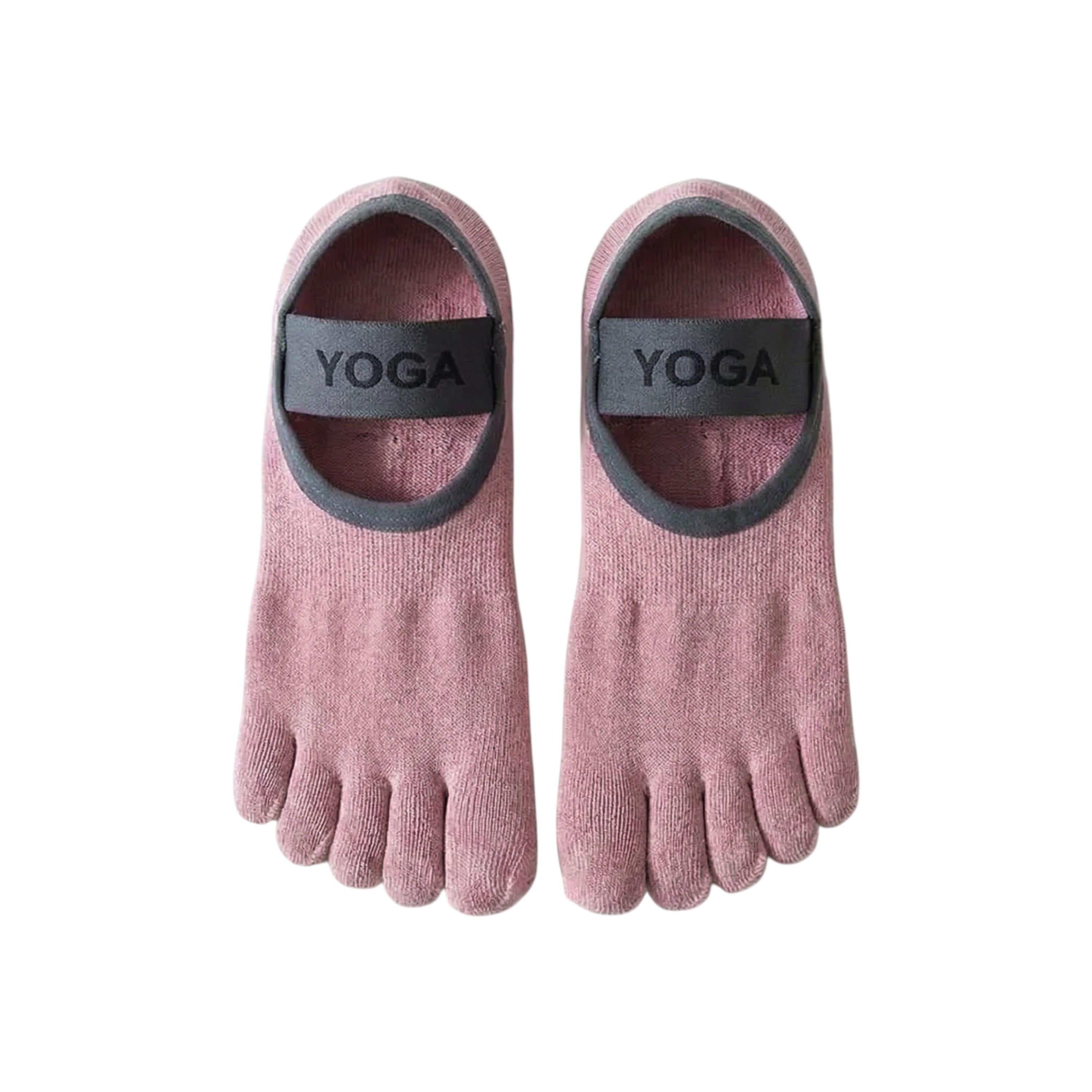 Шкарпетки для йоги та пілатесу Yoga з пальчиками Рожевий (2480689659)