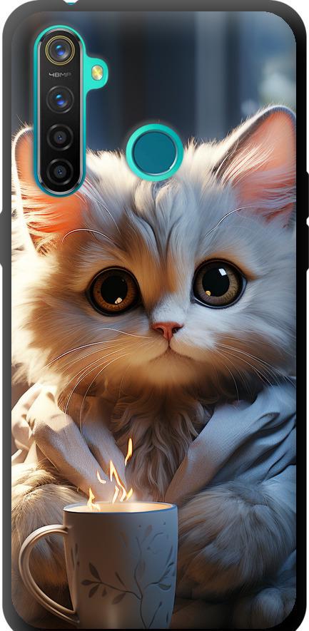 Чехол на Realme 5 Pro White cat (5646b-1861-42517)