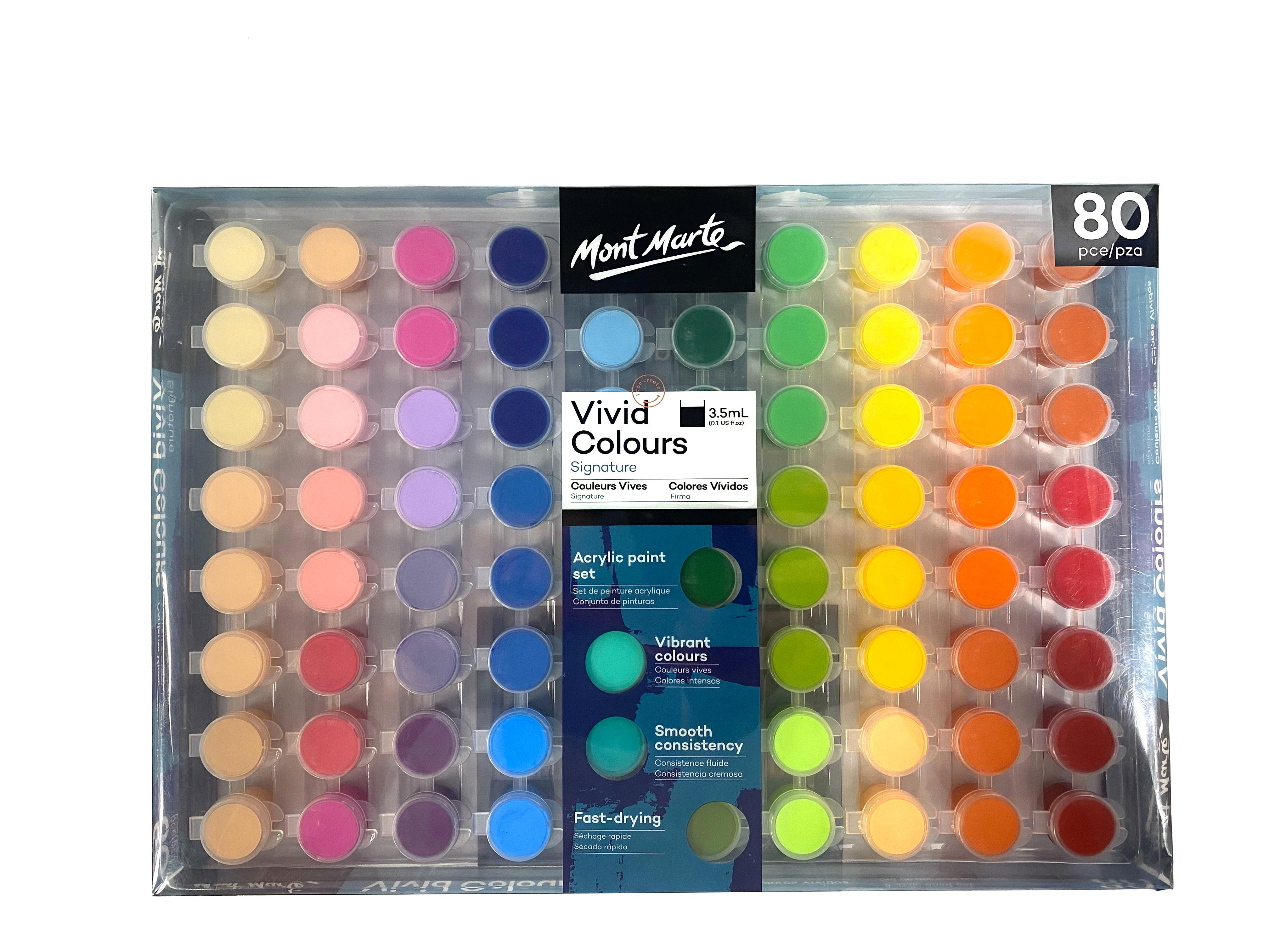 Набор акриловых красок Mont Marte Vivid Colors 80 штук