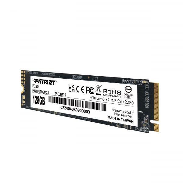 SSD-накопитель Patriot P320 128GB M.2 2280 PCIe 3.0 x4 NVMe TLC (P320P128GM28) - фото 4 SSD-накопитель Patriot P320 128GB M.2 2280 PCIe 3.0 x4 NVMe TLC (P320P128GM28) - фото 4