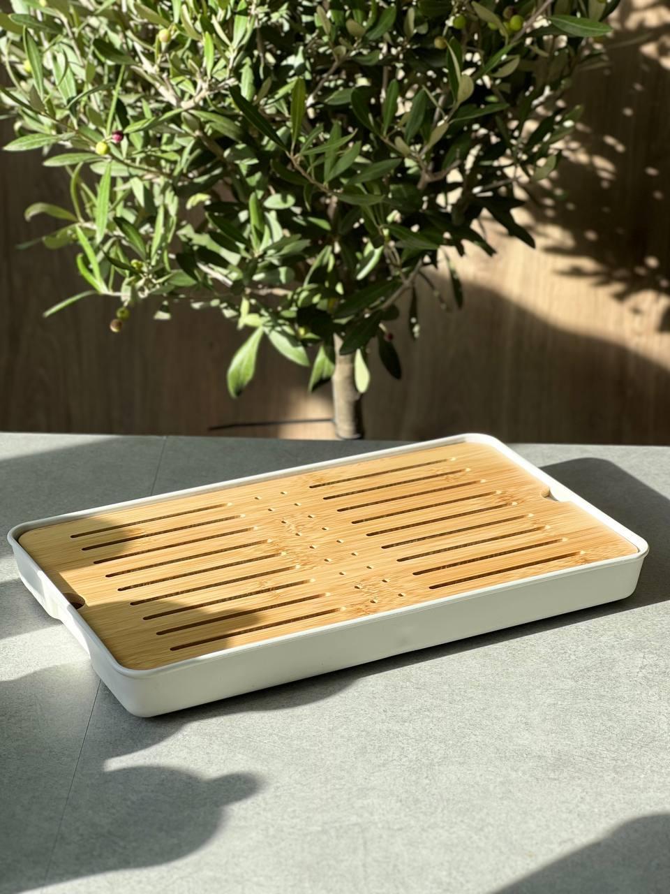 Таця-чабань для чайної церемонії Хуннань 31,5х19,2х3,5 см Білий (OS-TT2520-1) - фото 3 Таця-чабань для чайної церемонії Хуннань 31,5х19,2х3,5 см Білий (OS-TT2520-1) - фото 3