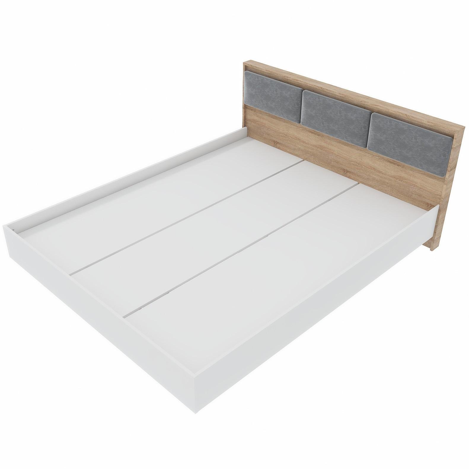 Ліжко двоспальне Everest Сіті 1400 щит ДСП Сонома/Білий (11491) - фото 1