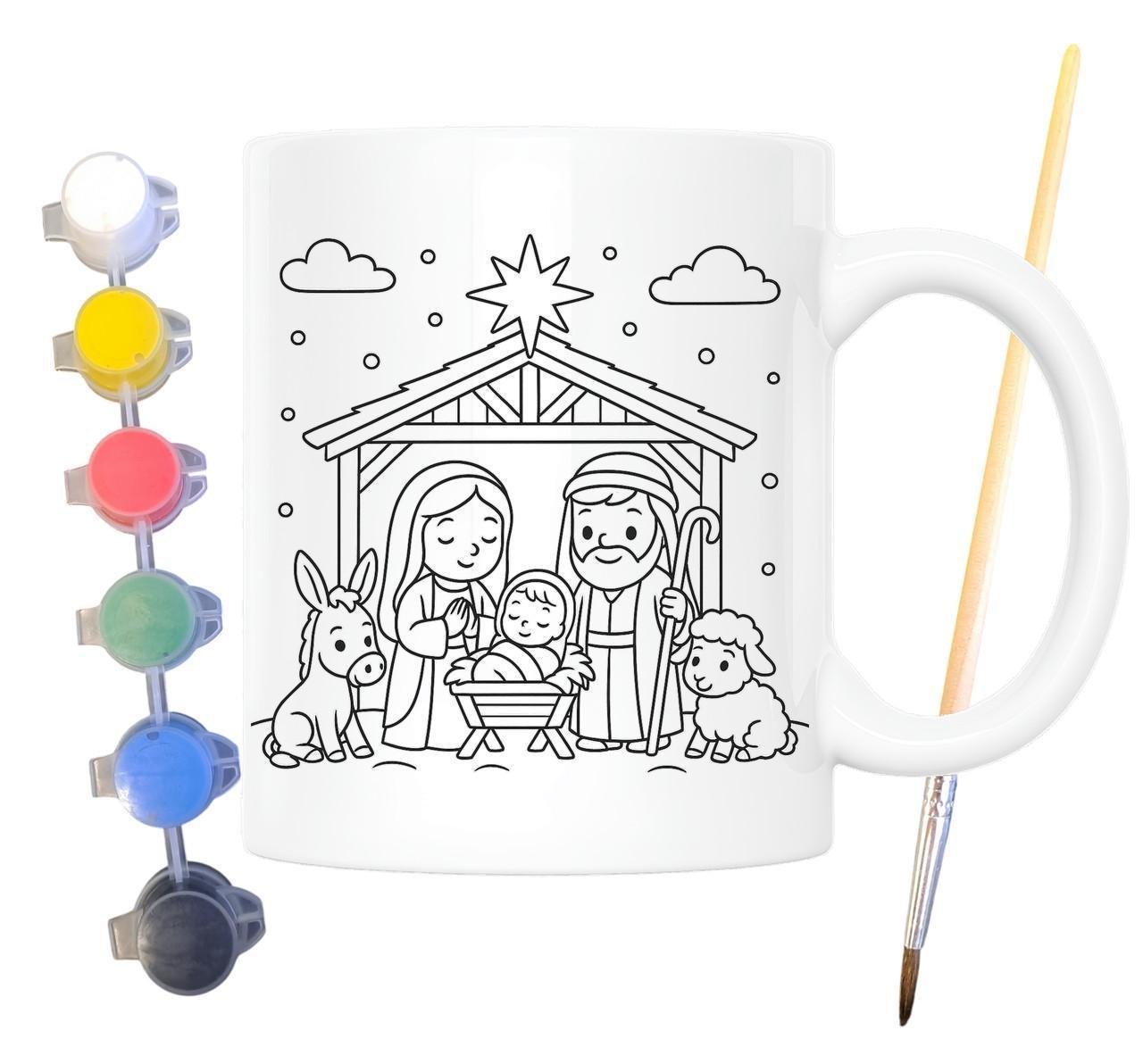Набір для творчості кружка розмальовка Різдво 330 мл Білий (КР0142)