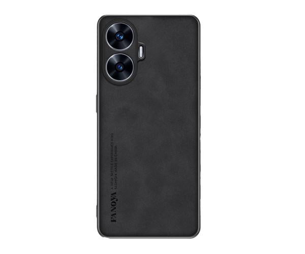 Кожаный чехол - накладка Fanoya для Realme C55 Черный - фото 1