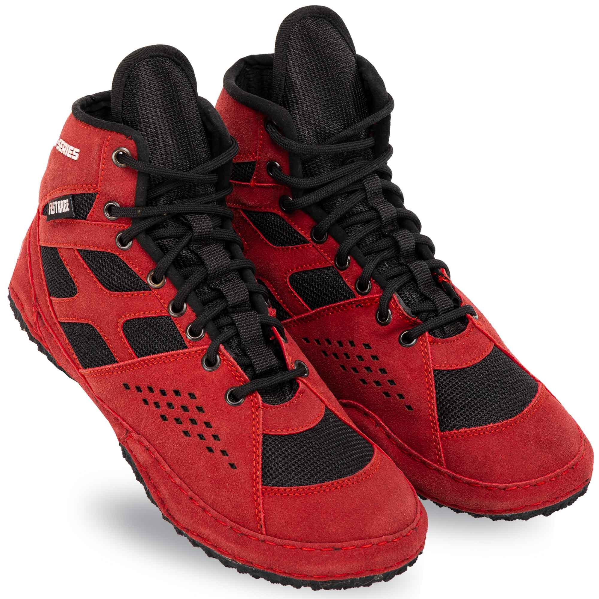 Борцівки FISTRAGE VL-4561 для дітей верх замша низ нековзка гума р. 37/23 см Бордовий/Чорний (6936116106100)