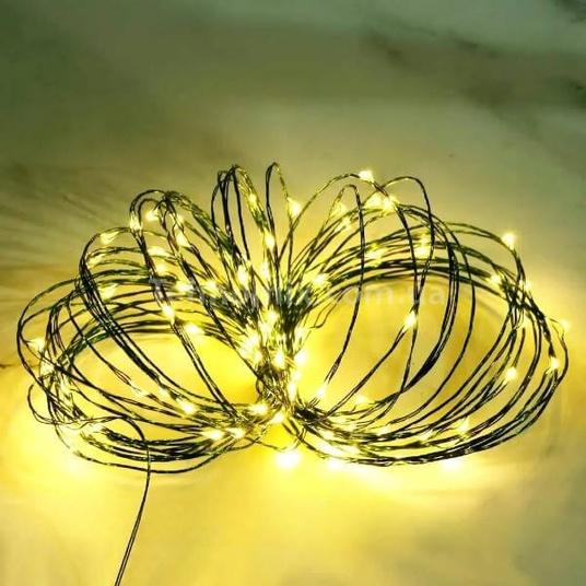 Гірлянда Роса крапля від USB 8 режимів з пультом керування 20 м 200 ламп Зелений (1238) - фото 3