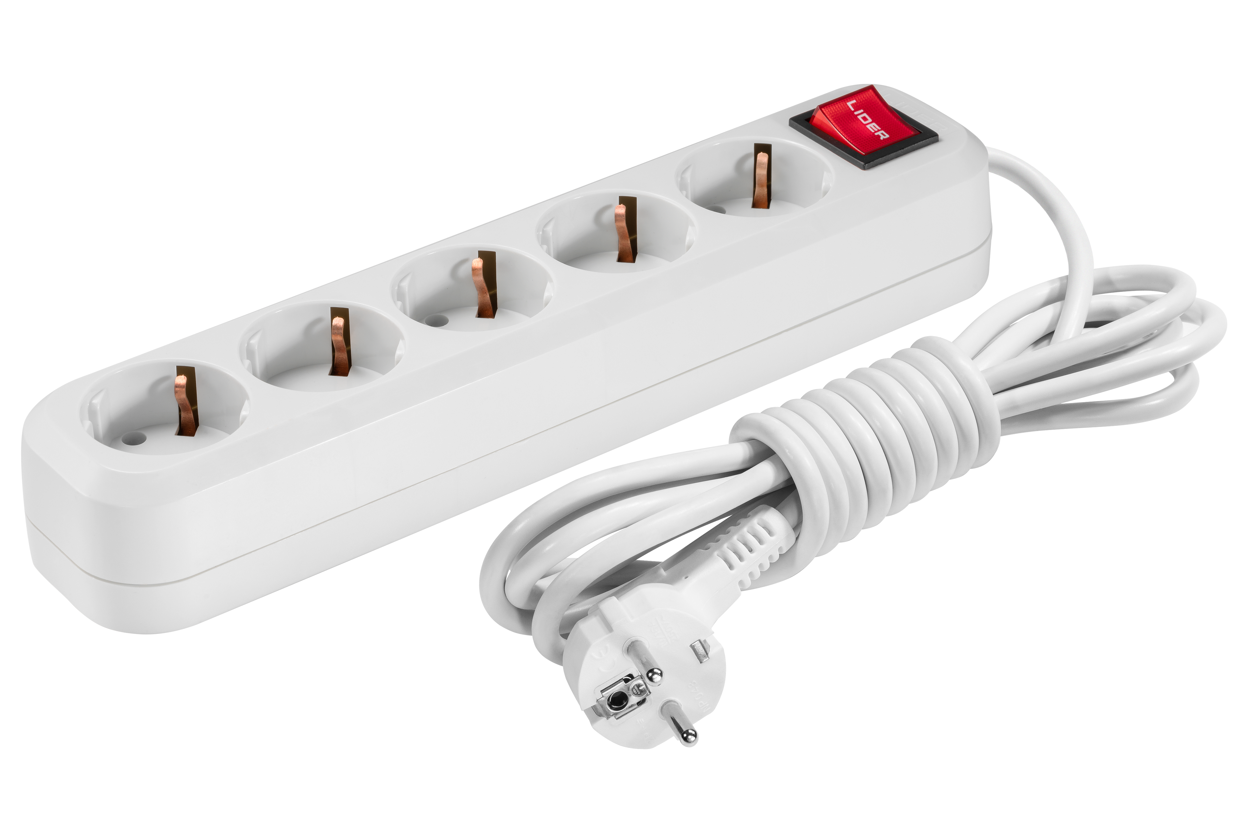 Подовжувач Lider PROXIMA із заземленням та кнопкою 5 гнізд 16А 2 м (2763) - фото 1 Подовжувач Lider PROXIMA із заземленням та кнопкою 5 гнізд 16А 2 м (2763) - фото 1