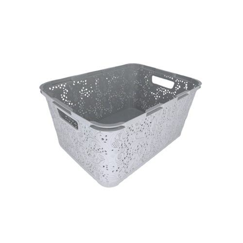 Корзина-плетенка для вещей Stenson Ажур 29,5х40х19 см Light Grey (PB-584)