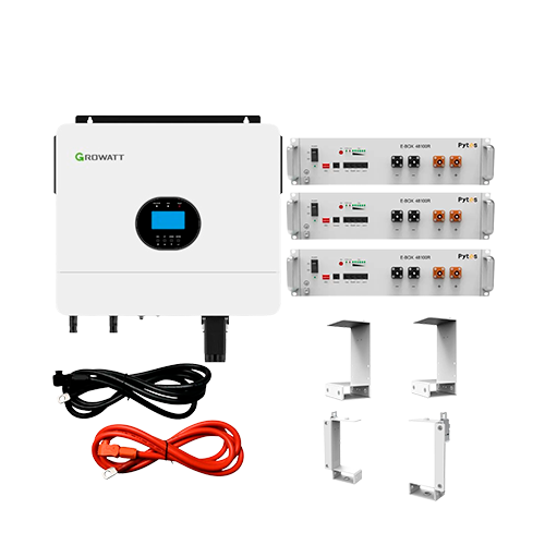Комплект автономного энергообеспечения Growatt SPF 6000 ES Plus 6kW и Pytes E-Box 48100R 15,36kWh White (31330093)