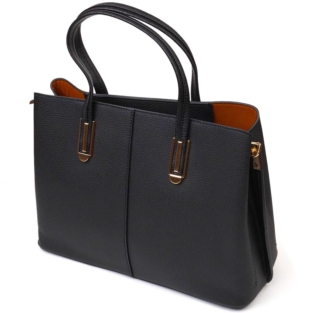 Женская сумка Vintage Bag 22085 из натуральной кожи Черный