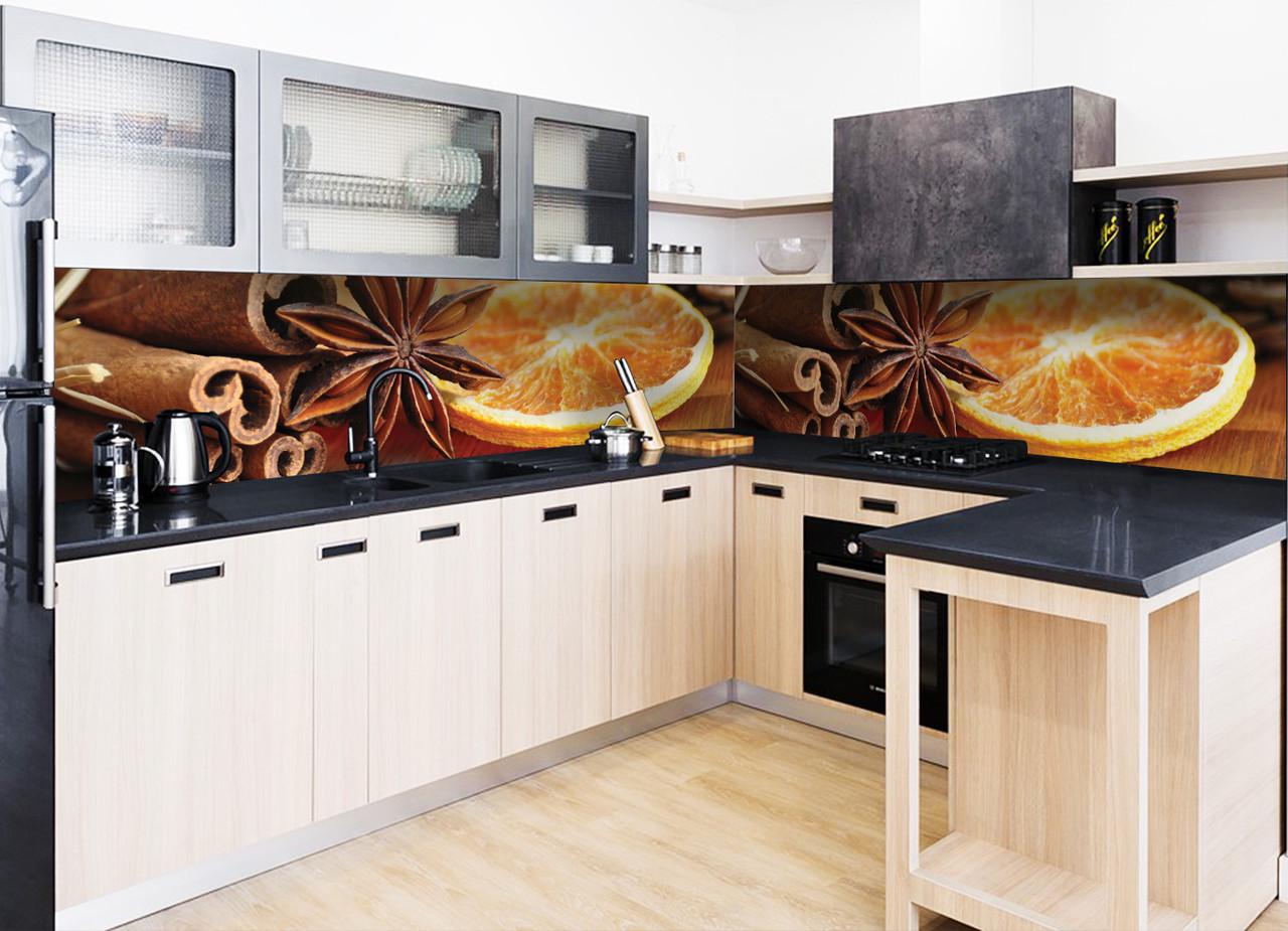 Кухонный фартук Корица и бадьян из самоклеющейся виниловой пленки 60х300 см Коричневый