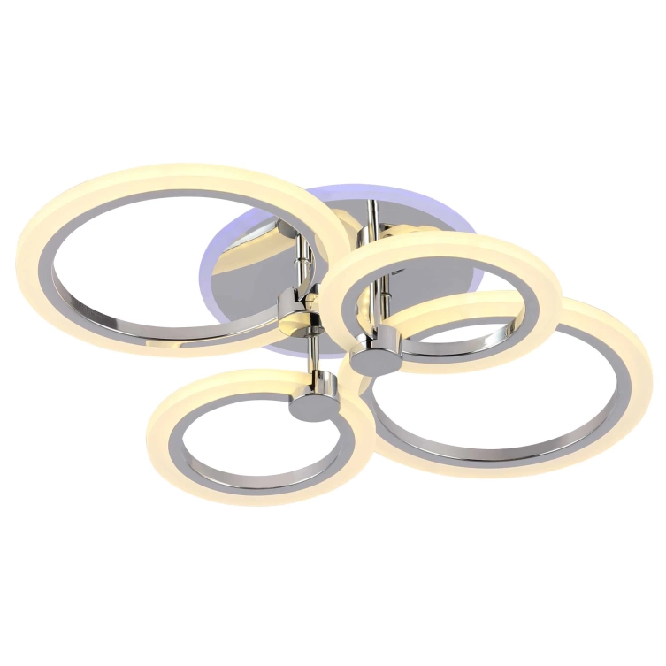 Люстра светодиодная Svet с RGB-подсветкой и пультом 3000К-6000К 80+20W Хром (SL-5333/2+2 CR+RGB 80W DIMMER)