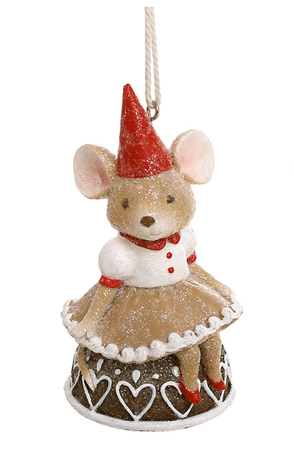 Подвеска новогодняя декоративная BonaDi Мишка девочка 11 см Коричневый (837-300)