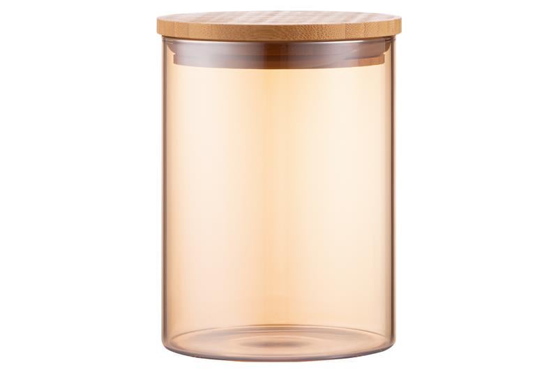 Банк для хранения Ardesto Golden Moon круглое стекло/бамбук 540 мл (AR1354BLRG)