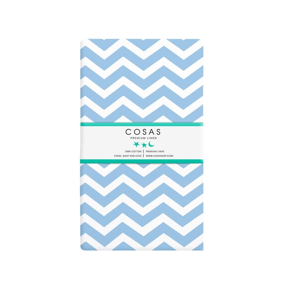 Набір дитячих простирадл COSAS на резинці White/Zigzag light blue (4822052056875)