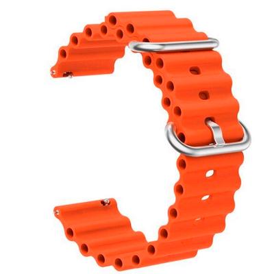 Ремешок силиконовый Ocean Band для часов Amazfit/Haylou/Huawei/Samsung/22 мм Orange (sr22L09 or)
